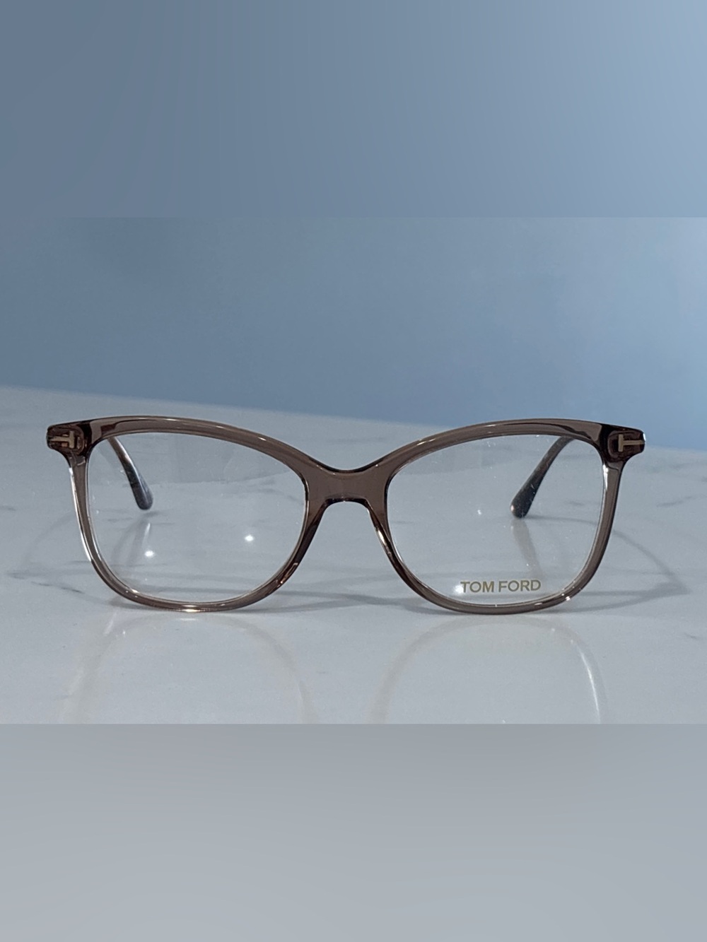 Tom Ford TF5510 045 Cat Eye Glasses Frames Shiny Light Brown Gold
